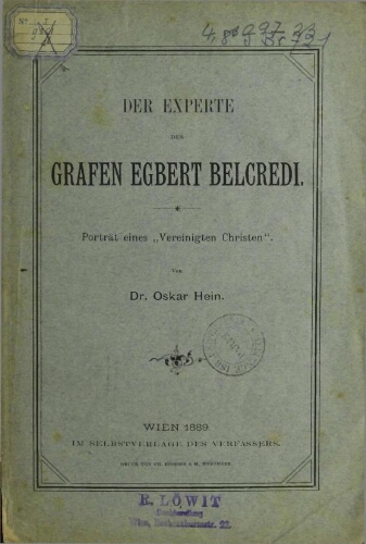 Der Experte des Grafen Egbert Belcredi